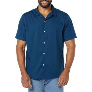 imageAmazon Essentials Mens RegularFit ShortSleeve ButtonDown Vacation ShirtNavy