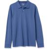imageAmazon Essentials LongSleeve Polo Shirt for Men Slim Fit PiqueBlue