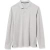imageAmazon Essentials Mens Long Sleeve Polo Shirt with Collar RegularFit PiqueLight Grey Heather