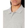imageAmazon Essentials Mens Long Sleeve Polo Shirt with Collar RegularFit PiqueLight Grey Heather
