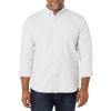 imageAmazon Essentials Mens Long Sleeve Shirt  RegularFit Pocket Stretch Oxford Available in Big ampamp TallLight Grey Vertical Stripe