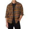 imageAmazon Essentials Mens LongSleeve Flannel Shirt RegularFit Two PocketsTobacco Brown Plaid