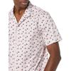 imageAmazon Essentials Mens SlimFit Vacation Shirt ShortSleeveLavender Palm Leaf Print