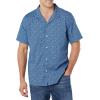 imageAmazon Essentials Mens SlimFit Vacation Shirt ShortSleeveNavy Palm Leaf Print
