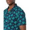 imageAmazon Essentials Mens SlimFit Vacation Shirt ShortSleeveNavy Teal Green Palm Leaf Print