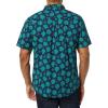 imageAmazon Essentials Mens SlimFit Vacation Shirt ShortSleeveNavy Teal Green Palm Leaf Print