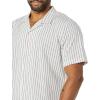 imageAmazon Essentials Mens SlimFit Vacation Shirt ShortSleevePink Teal Blue Vertical Stripe