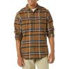 imageAmazon Essentials Mens LongSleeve Flannel Shirt RegularFit Two PocketsTobacco Brown Plaid