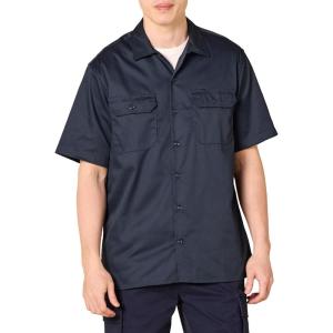 imageAmazon Essentials Button Up Shirt for Men ShortSleeve Stain and WrinkleResistantDark Navy