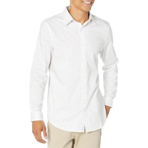 imageAmazon Essentials Dress Shirts Button Down Long Sleeve RegularFit StretchLavender White Windowpane