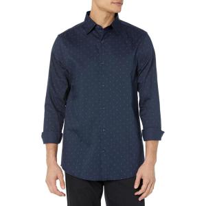 imageAmazon Essentials Dress Shirts Button Down Long Sleeve RegularFit StretchNavy Geo Print