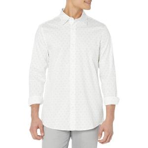 imageAmazon Essentials Dress Shirts Button Down Long Sleeve RegularFit StretchNavy White Diamond Geo