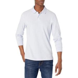 imageAmazon Essentials LongSleeve Polo Shirt for Men Slim Fit PiqueLight Blue