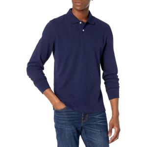 imageAmazon Essentials LongSleeve Polo Shirt for Men Slim Fit PiqueNavy