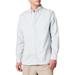 imageAmazon Essentials Mens Long Sleeve Shirt  RegularFit Pocket Stretch Oxford Available in Big ampamp TallLight Grey