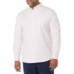 imageAmazon Essentials Mens Oxford Shirt SlimFit Stretch LongSleeve Button UpPale Pink