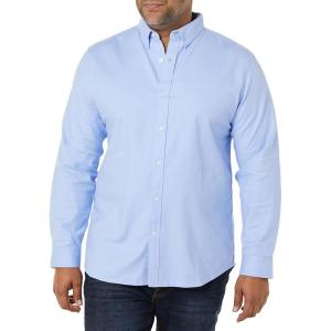 imageAmazon Essentials Mens Oxford Shirt SlimFit Stretch LongSleeve Button UpPowder Blue