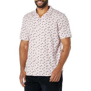 imageAmazon Essentials Mens SlimFit Vacation Shirt ShortSleeveLavender Palm Leaf Print