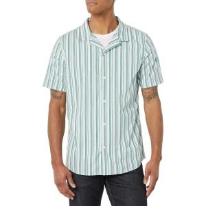 imageAmazon Essentials Mens SlimFit Vacation Shirt ShortSleeveMulticolor Stripe