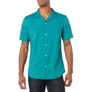 imageAmazon Essentials Mens SlimFit Vacation Shirt ShortSleeveTeal Blue