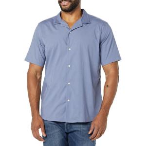 imageAmazon Essentials Mens SlimFit Vacation Shirt ShortSleeveWashed Blue
