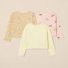 imageAmazon Essentials Girls and Toddlers Long Sleeve T Shirts Pack of 3Cool CatTigerTropical Fruit