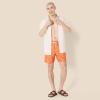 imageAmazon Essentials Mens 7quot QuickDry Swim TrunkCaramel Coral Tropical Leaves