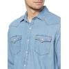 imageAmazon Essentials Mens Denim Shirt Long Sleeve  RegularFit Denim ShirtLight Blue