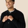 imageAmazon Essentials Mens RelaxedFit Collared Cardigan SweaterBlack
