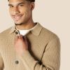 imageAmazon Essentials Mens RelaxedFit Collared Cardigan SweaterCamel Heather