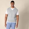 imageAmazon Essentials Mens RelaxedFit VNeck Sweater VestMedium Grey Heather