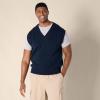 imageAmazon Essentials Mens RelaxedFit VNeck Sweater VestNavy