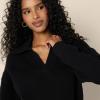 imageAmazon Essentials Womens RelaxedFit Heavyweight Cotton Polo Pullover SweaterBlack