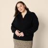 imageAmazon Essentials Womens RelaxedFit Heavyweight Cotton Polo Pullover SweaterBlack