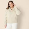 imageAmazon Essentials Womens RelaxedFit Heavyweight Cotton Polo Pullover SweaterSand Heather
