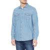 imageAmazon Essentials Mens Denim Shirt Long Sleeve  RegularFit Denim ShirtLight Blue
