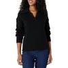 imageAmazon Essentials Womens RelaxedFit Heavyweight Cotton Polo Pullover SweaterBlack
