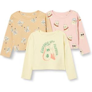 imageAmazon Essentials Girls and Toddlers Long Sleeve T Shirts Pack of 3Cool CatTigerTropical Fruit