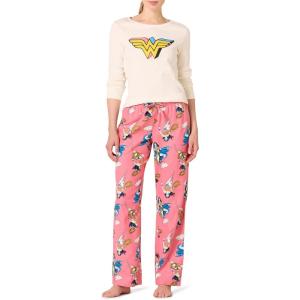 imageAmazon Essentials Harry Potter  Looney Tunes Womens Lightweight Flannel Pant and LongSleeve TShirt Sleep SetWonder Woman Poses  Womens