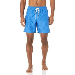 imageAmazon Essentials Mens 7quot QuickDry Swim TrunkBlue Anchor Print