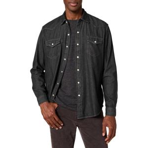 imageAmazon Essentials Mens Denim Shirt Long Sleeve  RegularFit Denim ShirtBlack