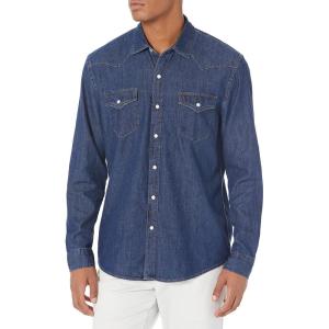 imageAmazon Essentials Mens Denim Shirt Long Sleeve  RegularFit Denim ShirtBlue