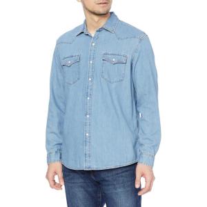 imageAmazon Essentials Mens Denim Shirt Long Sleeve  RegularFit Denim ShirtLight Blue