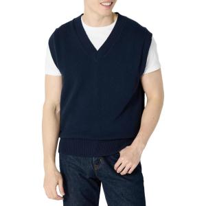 imageAmazon Essentials Mens RelaxedFit VNeck Sweater VestNavy