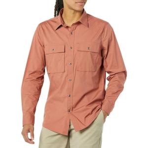 imageAmazon Essentials Mens StandardFit LongSleeve TwoPocket Utility Shirt Previously GoodthreadsClay