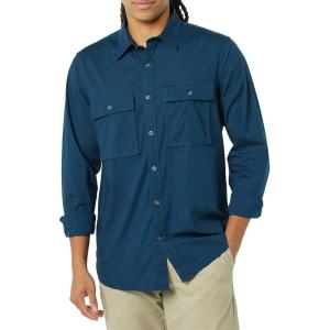 imageAmazon Essentials Mens StandardFit LongSleeve TwoPocket Utility Shirt Previously GoodthreadsIndigo