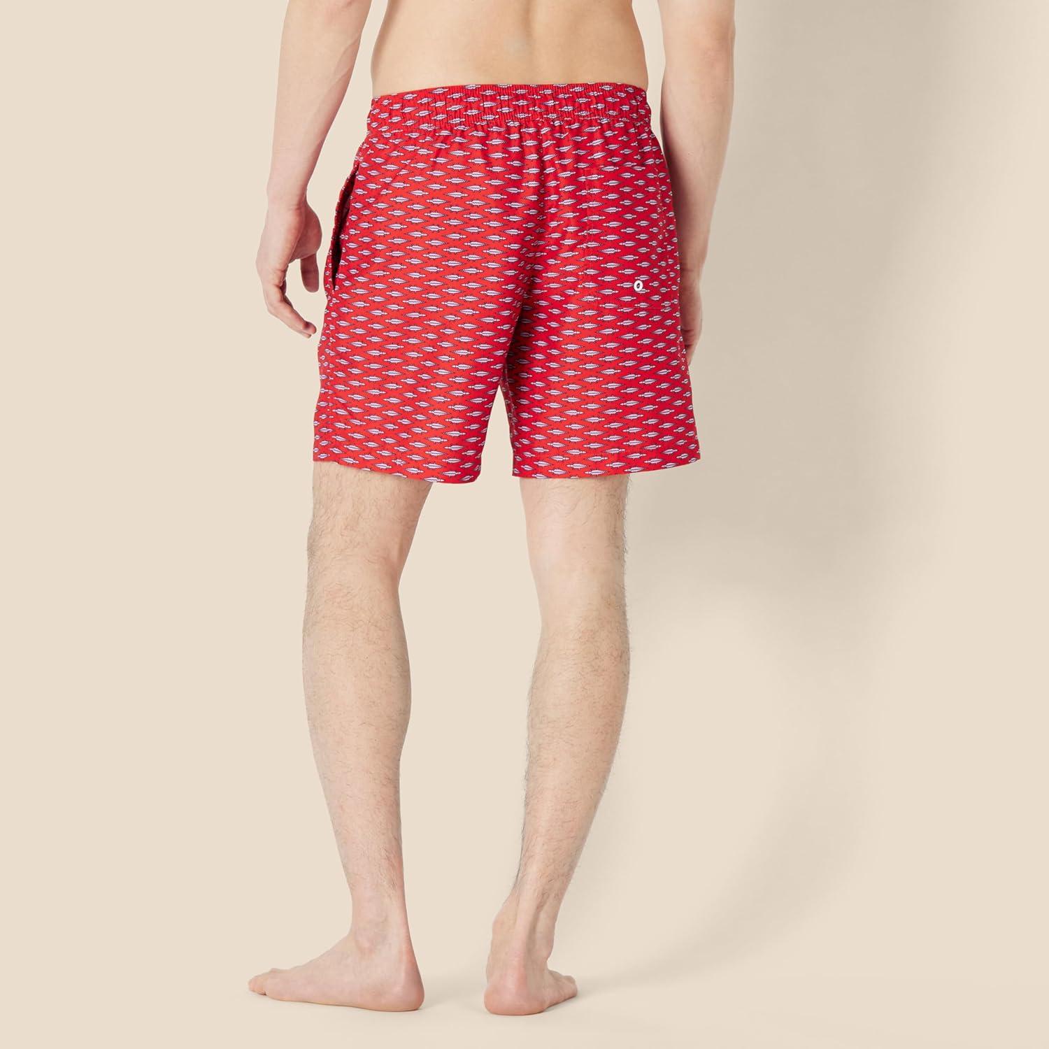 imageAmazon Essentials Mens 7quot QuickDry Swim TrunkLilac Red Crocodiles