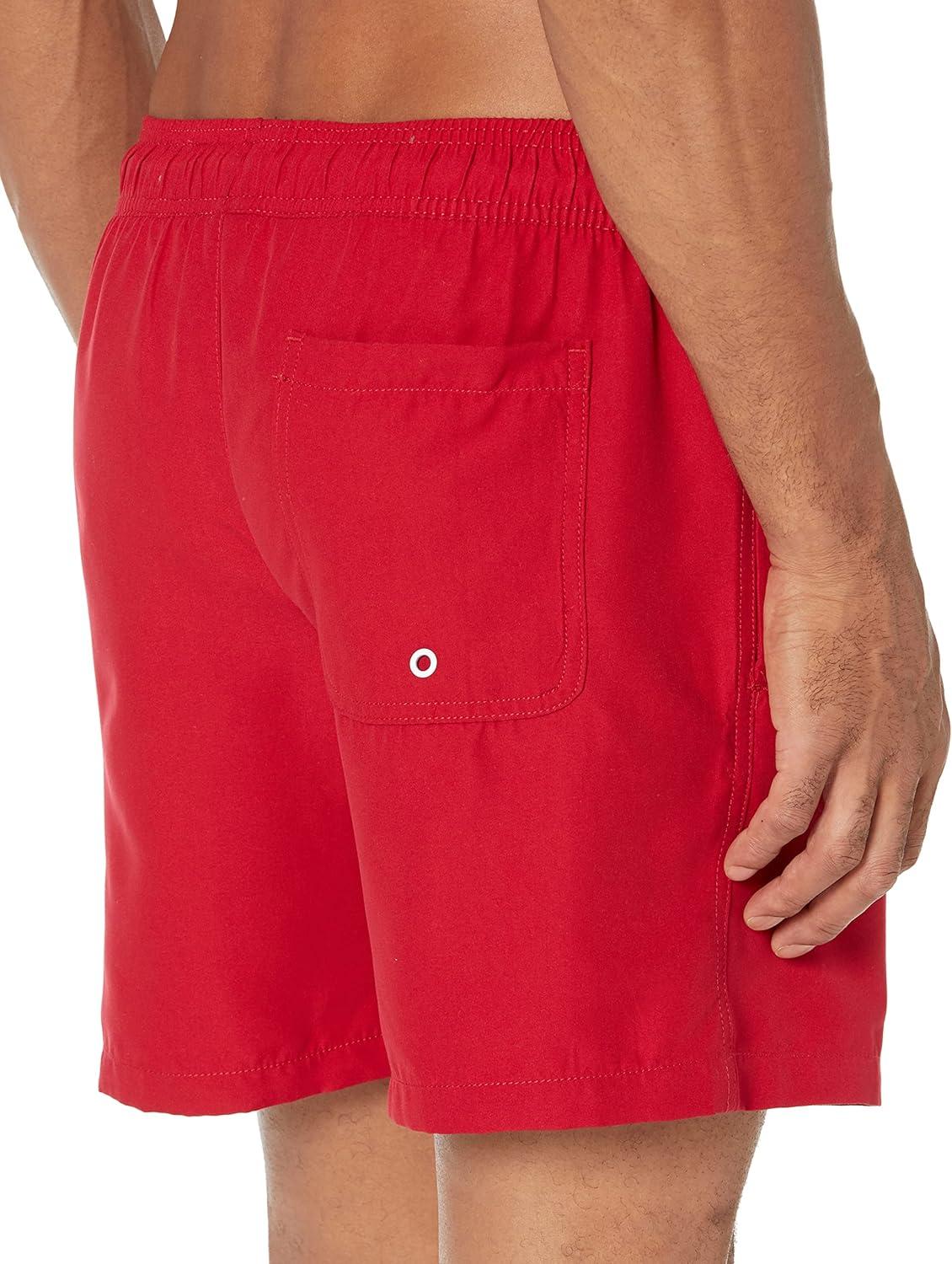 imageAmazon Essentials Mens 7quot QuickDry Swim TrunkRed