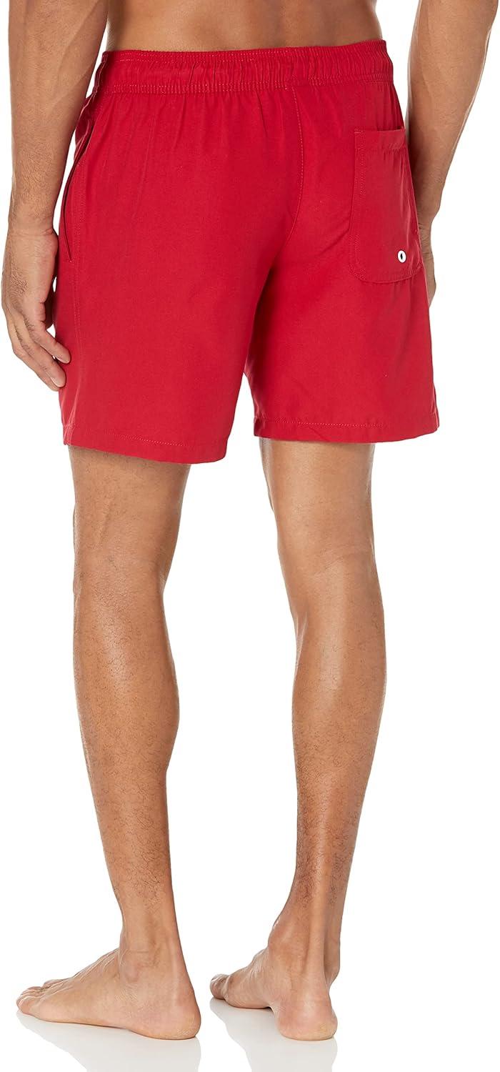 imageAmazon Essentials Mens 7quot QuickDry Swim TrunkRed