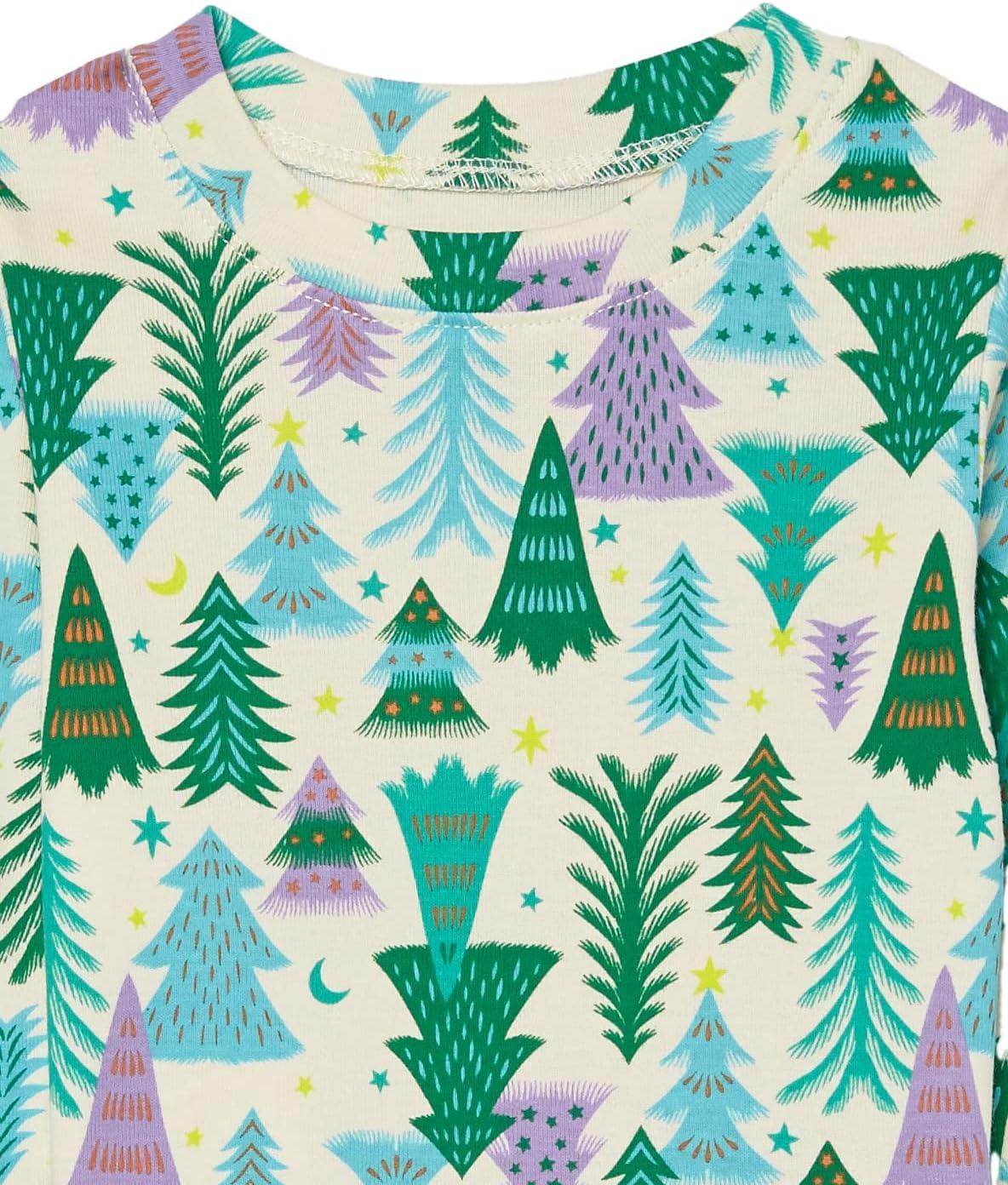 imageAmazon Essentials Unisex Babies Toddlers and Kids SnugFit Cotton Pajama Sleepwear SetsEcru Festive Tree